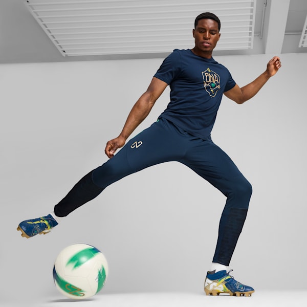 Neymar JR "BNA" Men's Football Logo Tee, Marine Blue-Sand Dune, extralarge-IND